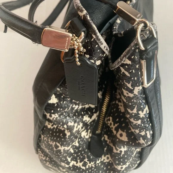 Coach Black Satchel with Piton Trim - Picture 5 of 9